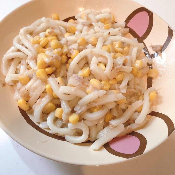 幼児食⭐ツナコーン焼きうどん